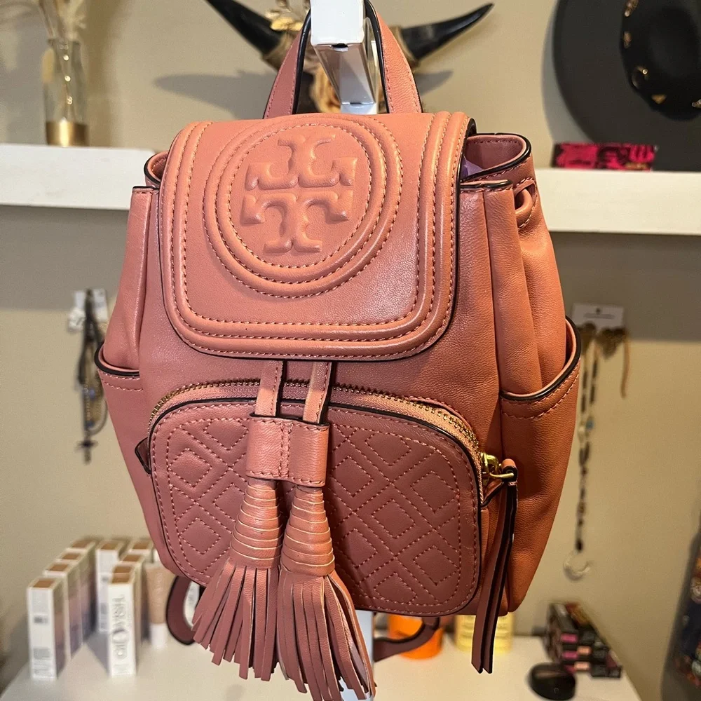 NWOT Tory Burch Fleming Mini Pink Leather Backpack - Picture 4 of 14